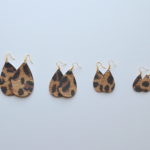 Leopard Teardrop Leather Earrings Sizes