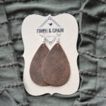Brown Teardrop Leather Earrings