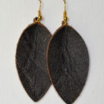 Charcoal Black Leather Earrings