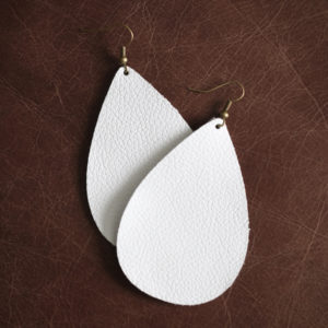 White Leather Earrings