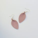 Pink Suede Petal Leather Earrings