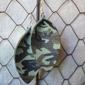 Camouflage Leather Earrings