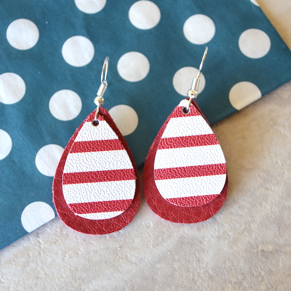 4th of July Leather Earrings