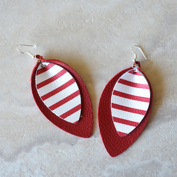Layered Leather Earrings