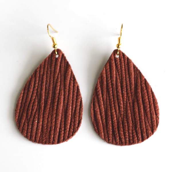 rust leather earrings